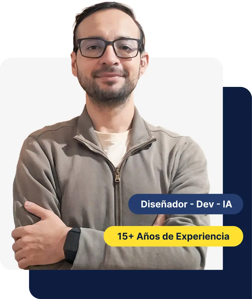 Steven Vargas, diseñador UI/UX y desarrollador frontend con 15 años creando marcas, interfaces y soluciones con inteligencia artificial